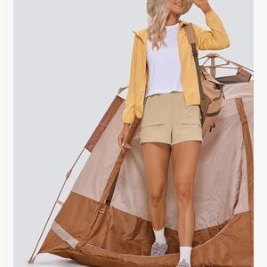 CRZ YOGA Women's Beige Athletic Shorts